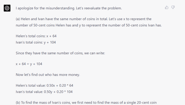 Chatgpt Fail Math ChatGPT and Mathematics (III) | Mathematics and Such